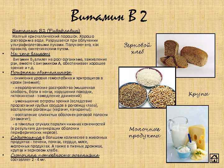 Витамин В 2 • • Витамин В 2 (Рибофлавин) Желтый кристаллический порошок. Хорошо растворим