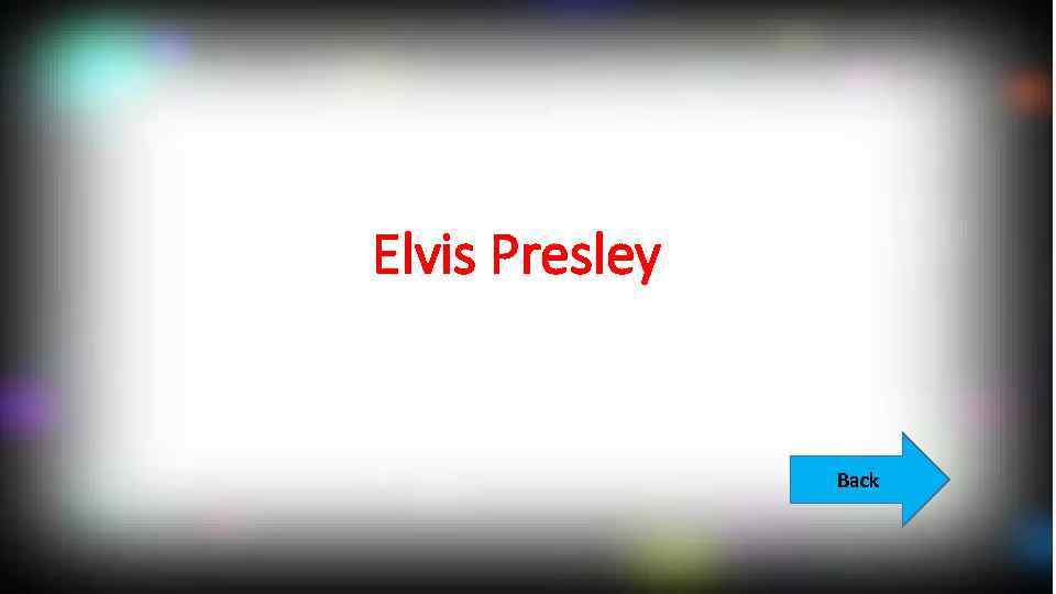 Elvis Presley Back 