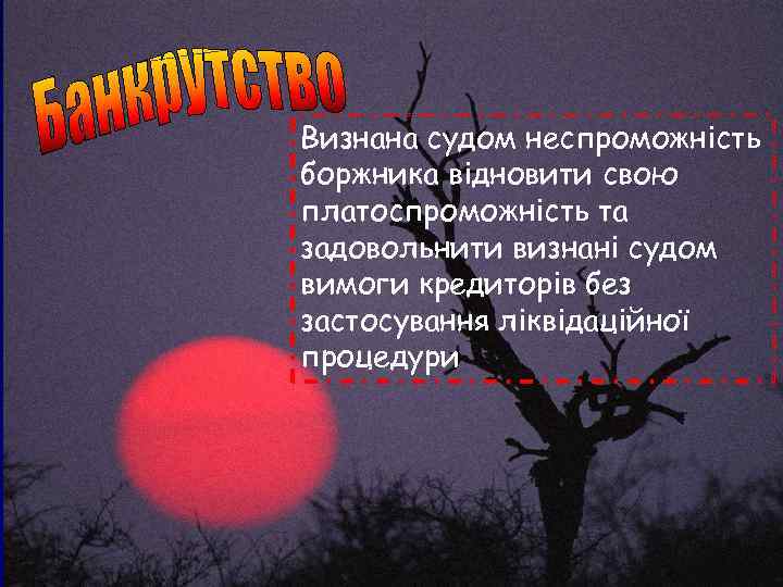 Визнана судом неспроможність боржника відновити свою платоспроможність та задовольнити визнані судом вимоги кредиторів без