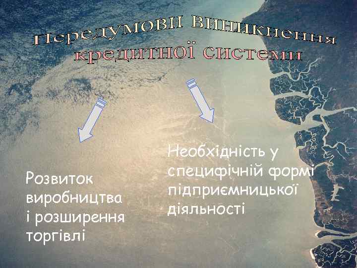 Розвиток виробництва і розширення торгівлі Необхідність у специфічній формі підприємницької діяльності 
