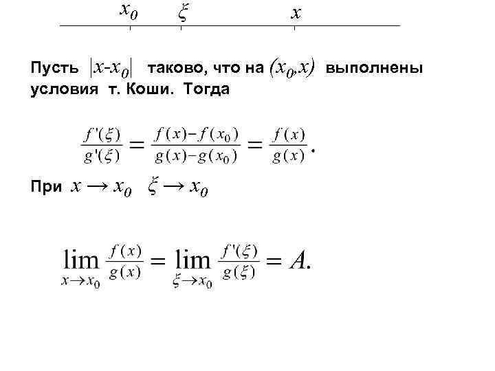 x 0 ξ x Пусть |x-x 0| таково, что на (x 0, x) выполнены