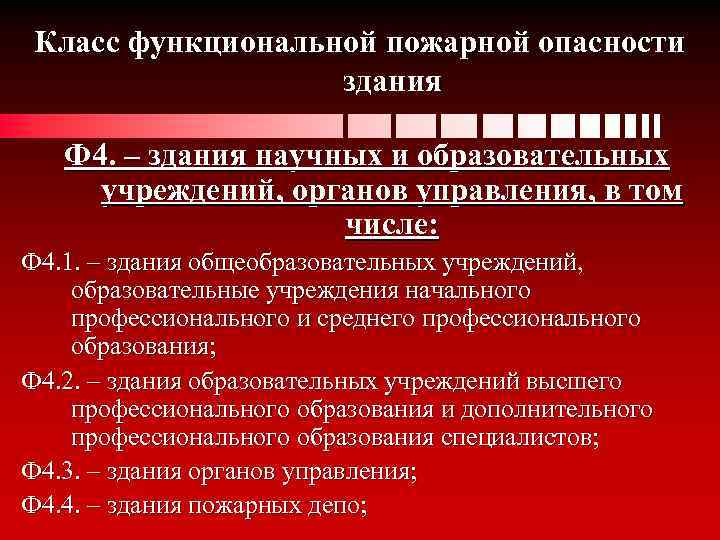 Класс здания по функциональной пожарной опасности