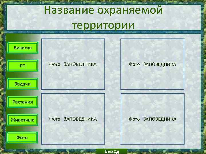 Название охраняемой территории Визитка ГП Фото ЗАПОВЕДНИКА Задачи Растения Животные Фото 12. 02. 2018