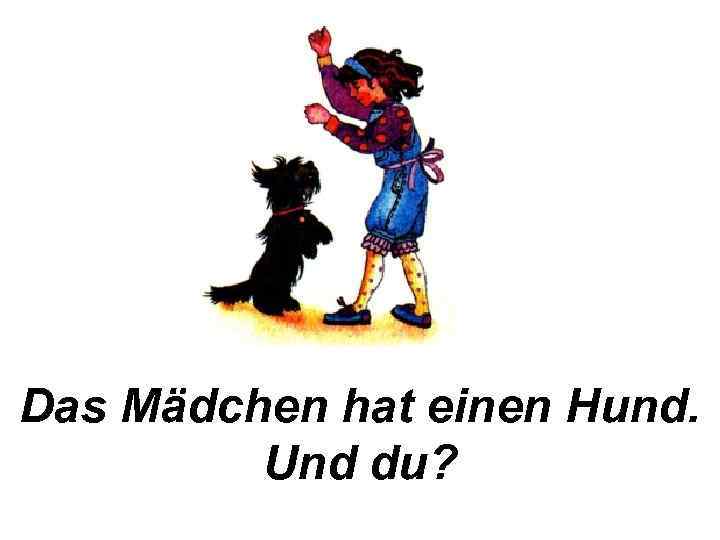 Das Mädchen hat einen Hund. Und du? 