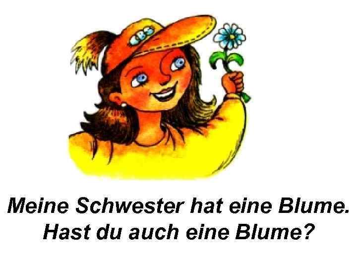Meine Schwester hat eine Blume. Hast du auch eine Blume? 