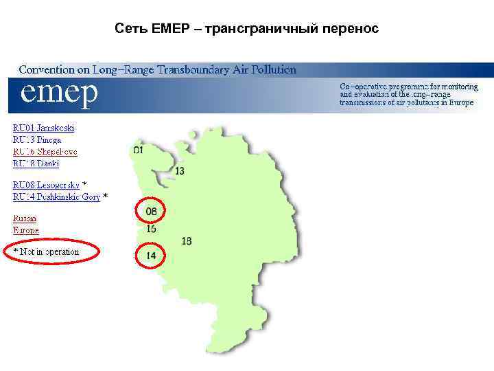 Сеть ЕМЕР – трансграничный перенос 