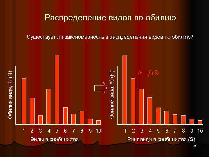 Распределение видов по обилию Существует ли закономерность в распределении видов по обилию? Обилие вида,