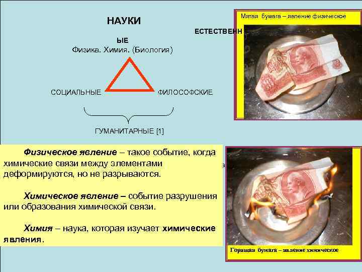 НАУКИ Мятая бумага – явление физическое ЕСТЕСТВЕНН ЫЕ Физика. Химия. (Биология) СОЦИАЛЬНЫЕ ФИЛОСОФСКИЕ ГУМАНИТАРНЫЕ