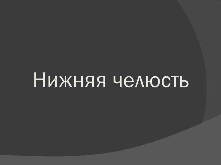 Нижняя челюсть 