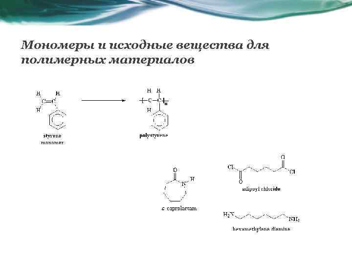 Мономеры и исходные вещества для полимерных материалов 