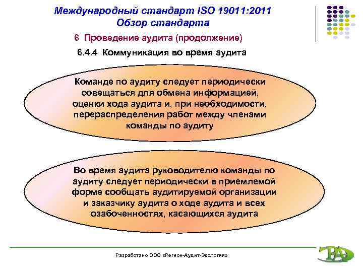 Международный стандарт ISO 19011: 2011 Обзор стандарта 6 Проведение аудита (продолжение) 6. 4. 4