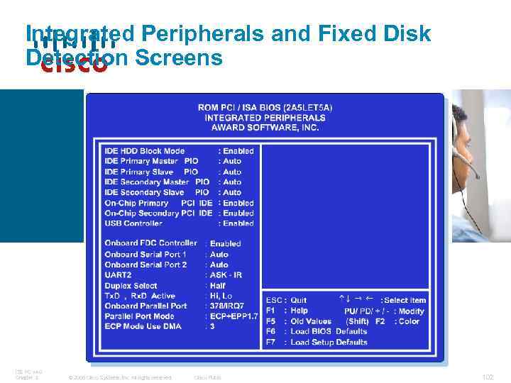 Integrated Peripherals and Fixed Disk Detection Screens ITE PC v 4. 0 Chapter 3