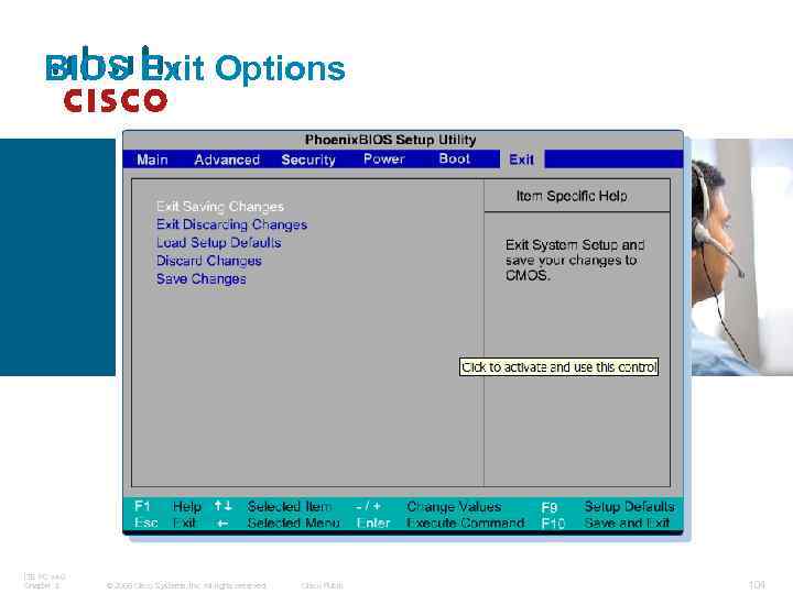 BIOS Exit Options ITE PC v 4. 0 Chapter 3 © 2006 Cisco Systems,