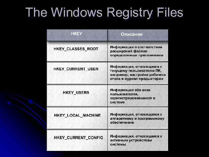 The Windows Registry Files 