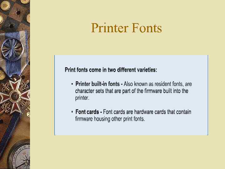Printer Fonts 