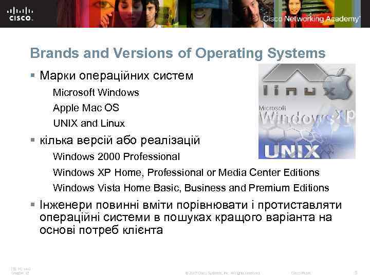 Brands and Versions of Operating Systems § Марки операційних систем Microsoft Windows Apple Mac