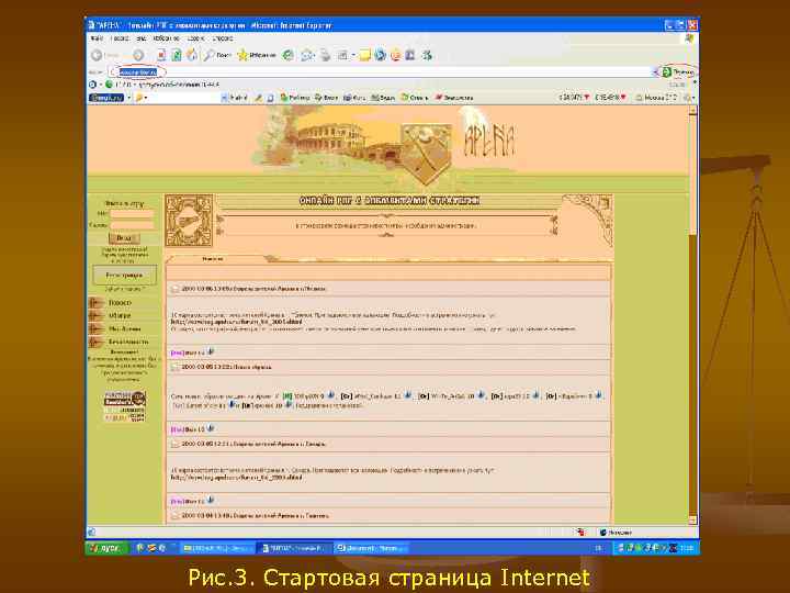 Рис. 3. Стартовая страница Internet 