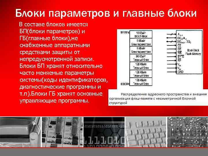 Блоки параметров и главные блоки В составе блоков имеется БП(блоки параметров) и ГБ(главные блоки),