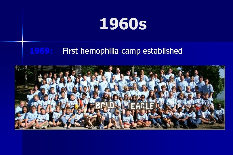 1960 s 1969: First hemophilia camp established 