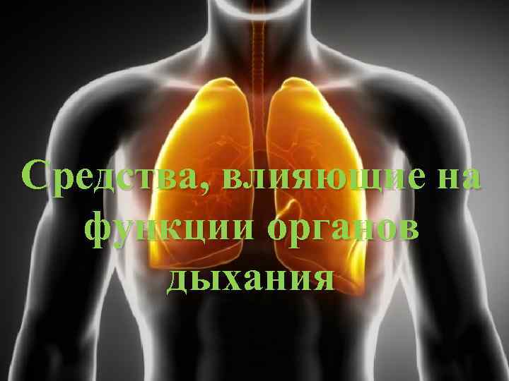 Средства, влияющие на функции органов дыхания 