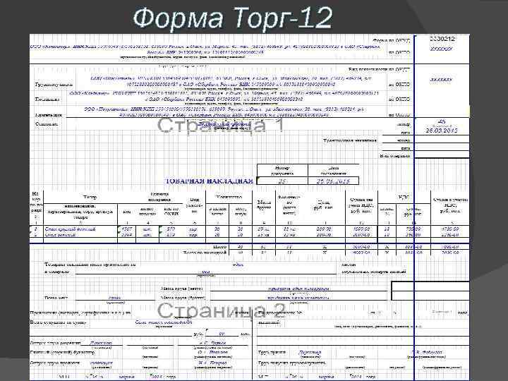 Форма Торг-12 