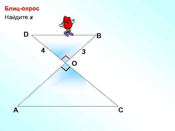 Блиц-опрос Найдите х х D В 4 3 О А С 