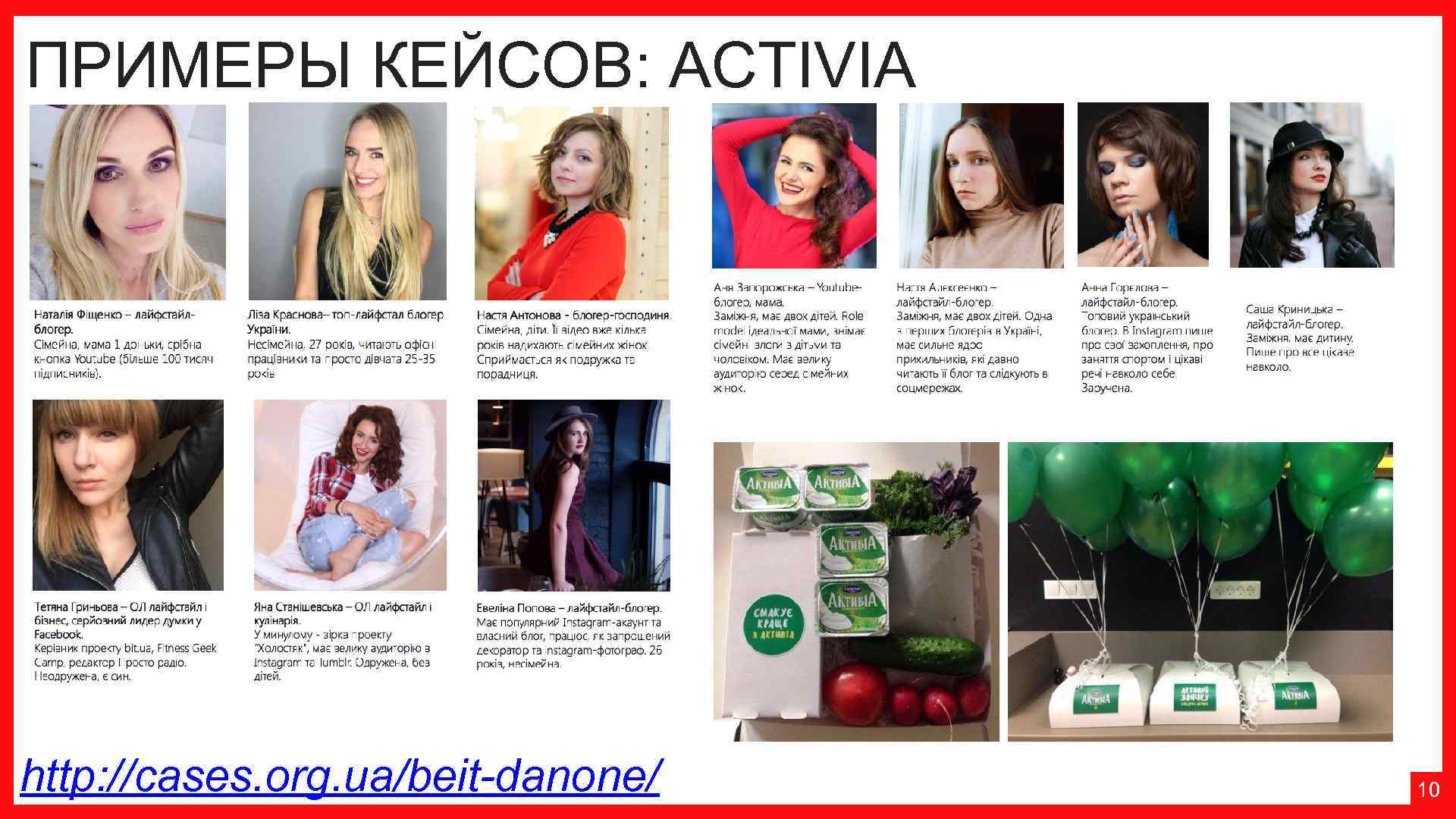 ПРИМЕРЫ КЕЙСОВ: ACTIVIA http: //cases. org. ua/beit-danone/ 10 