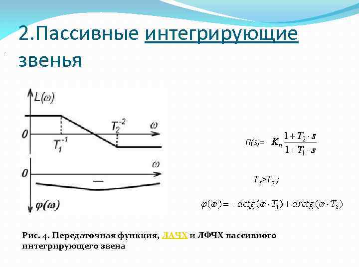 Функция интегрирующего звена