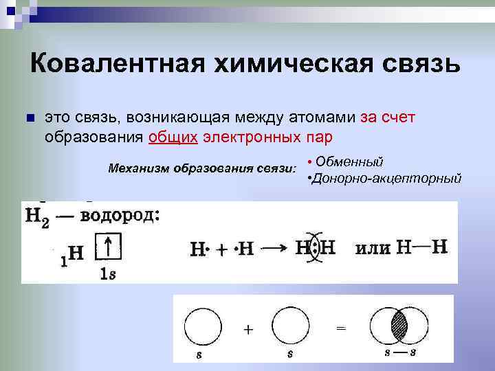 Ковалентная химическая связь n это связь, возникающая между атомами за счет образования общих электронных