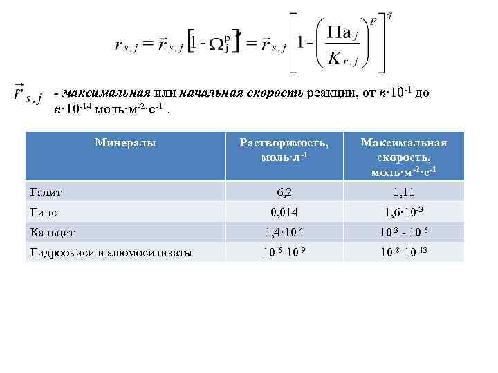 - максимальная или начальная скорость реакции, от n· 10 -1 до n· 10 -14