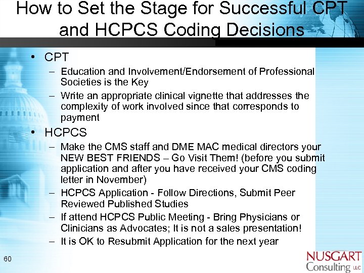 How to Set the Stage for Successful CPT and HCPCS Coding Decisions • CPT