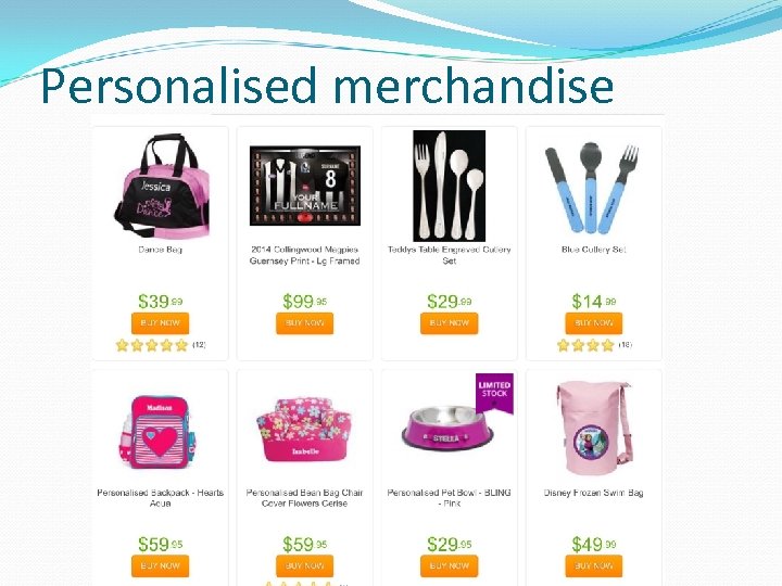 Personalised merchandise 