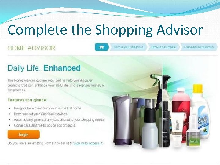Complete the Shopping Advisor 