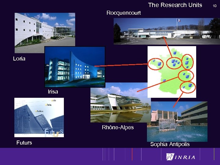 The Research Units Rocquencourt Loria Irisa Rhône-Alpes Futurs Sophia Antipolis 10 