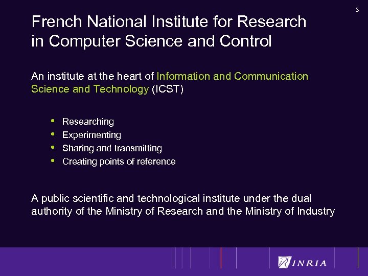 French National Institute for Research in Computer Science and Control An institute at the