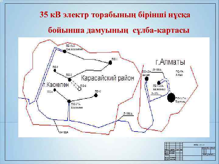 35 к. В электр торабының бірінші нұсқа бойынша дамуының сұлба-картасы ЭССк – 11 –