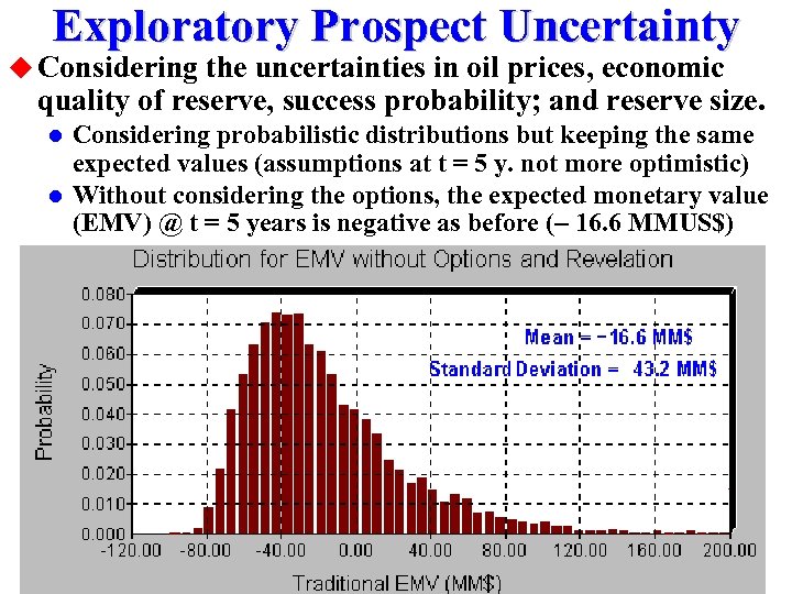 Exploratory Prospect Uncertainty u Considering the uncertainties in oil prices, economic quality of reserve,