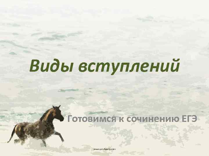 Виды вступлений Готовимся к сочинению ЕГЭ 