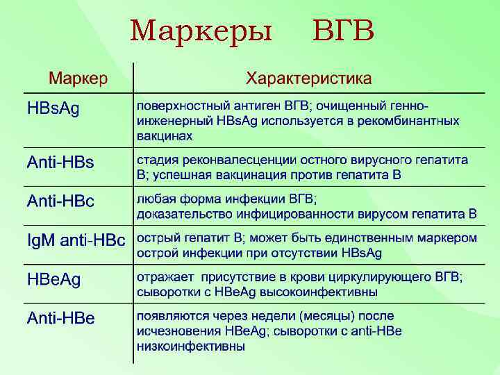 Маркеры ВГВ 