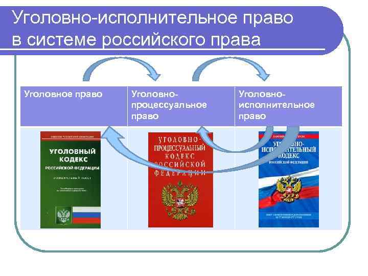 Уголовно-исполнительное право в системе российского права Уголовное право Уголовнопроцессуальное право Уголовноисполнительное право 