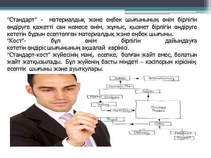 “Стандарт” - материалдық және еңбек шығынының өнім бірлігін өндіруге қажетті сан немесе өнім, жұмыс,