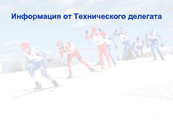 Информация от Технического делегата 