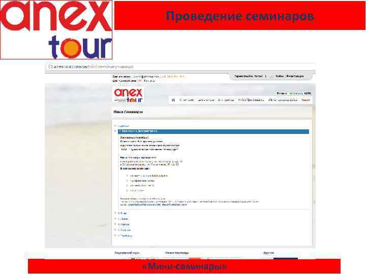 Проведение семинаров «Мини-семинары» 