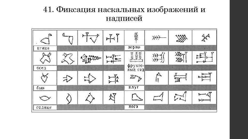 41. Фиксация наскальных изображений и надписей 