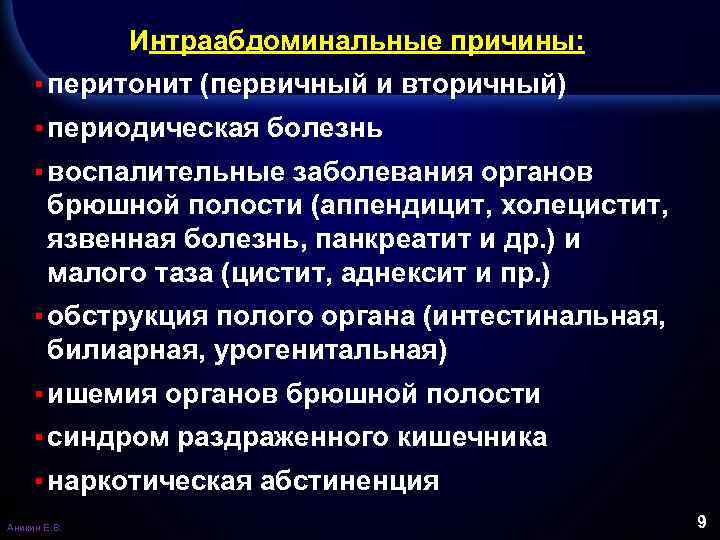 Перитонит при панкреатите. Заболевания органов брюшной полости. Причины псевдоперитонеального синдрома. Интраабдоминальная инфекция.