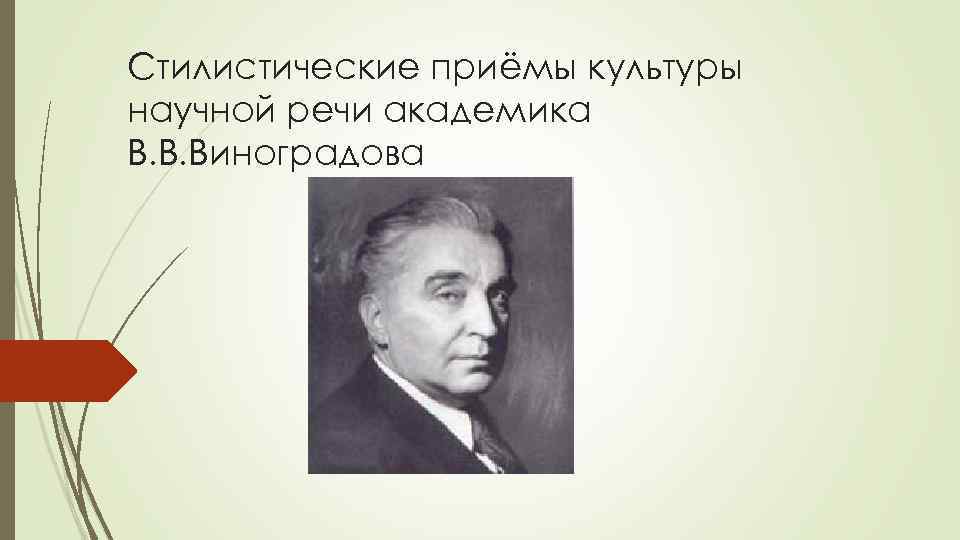 Стилистические приёмы культуры научной речи академика В. В. Виноградова 