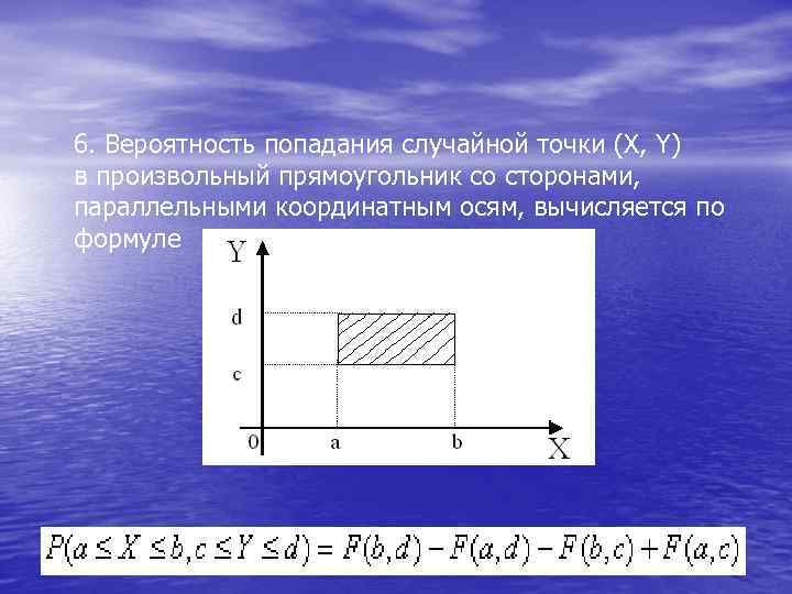 Случайная точка. Вероятность попадания случайной точки в прямоугольник. Вероятность попадания случайной величины в прямоугольник. Вероятность попадания двумерной случайной величины в прямоугольник. Вероятность попадания случайной величины в точку.