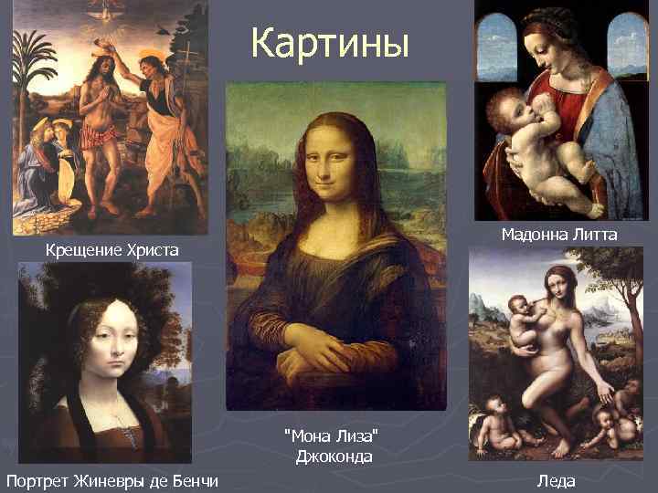 Картины Мадонна Литта Крещение Христа 