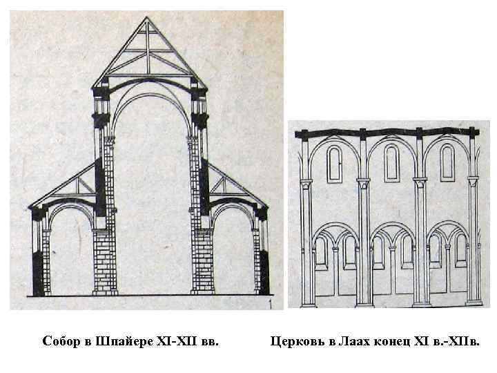 Собор в Шпайере XI-XII вв. Церковь в Лаах конец XI в. -XIIв. 