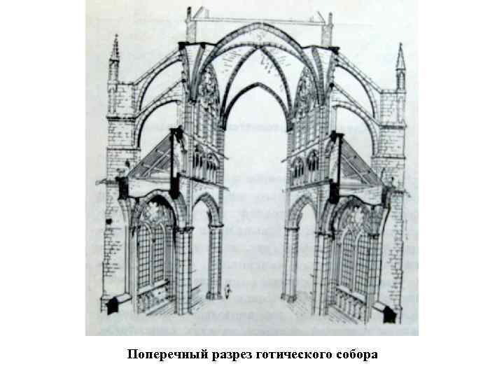 Поперечный разрез готического собора 